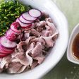 春野菜としゃぶしゃぶの桜ドレッシング