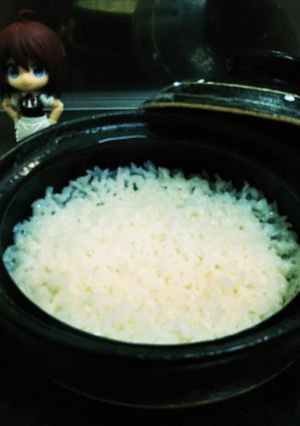 電子レンジと土鍋で炊飯（一合）-レシピのメイン写真