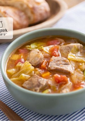 豚肉入りで栄養満点!ミネストローネスープ-レシピのメイン写真