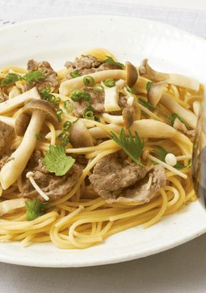 きのこ牛肉の和風みそバターパスタ-レシピのメイン写真