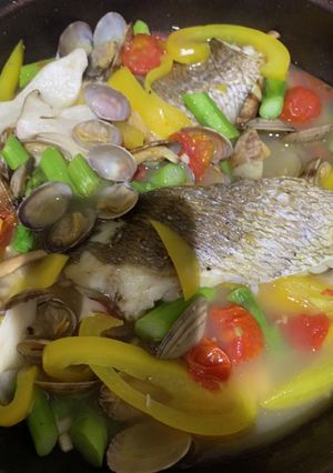 自宅にある調味料で　アクアパッツァ-レシピのメイン写真