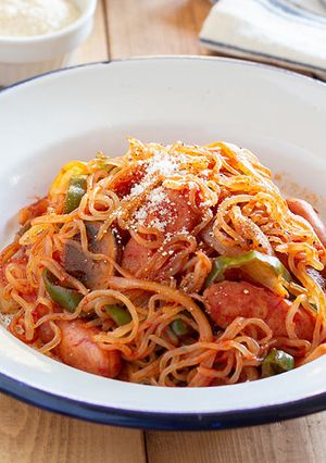 ヘルシー＆食べ応え◎しらたきナポリタン-レシピのメイン写真