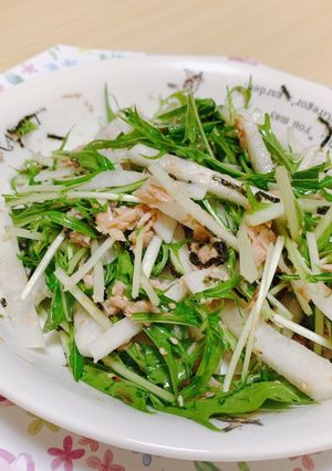 【自分用】大根と水菜のサラダ【和風】-レシピのメイン写真