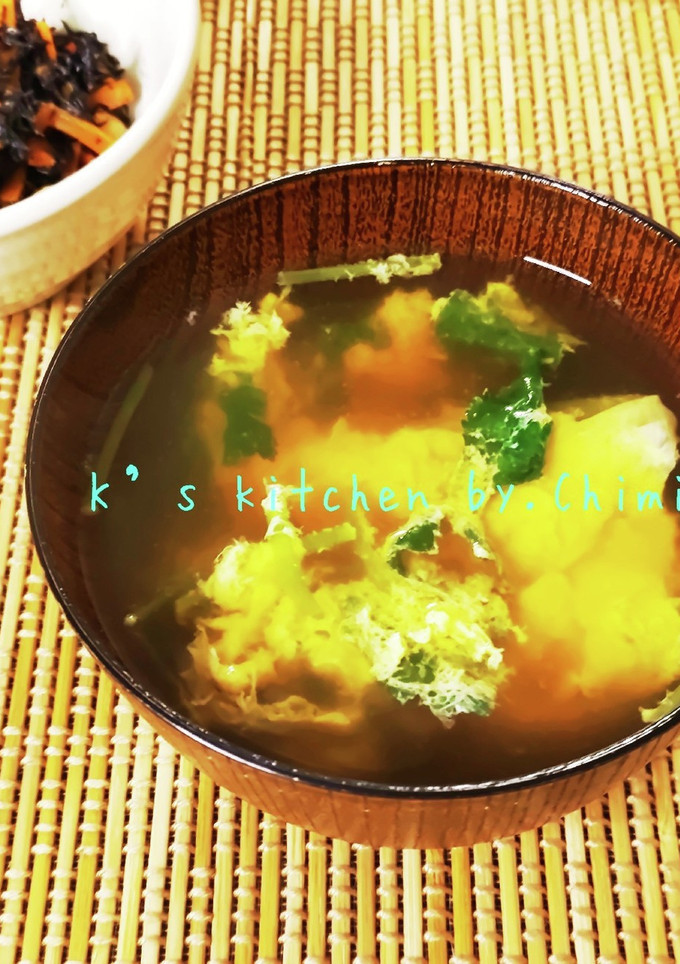 簡単☆ふんわり 三つ葉の卵とじ お吸い物-レシピのメイン写真