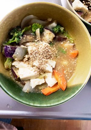 レンジ豆腐茄子椎茸生姜醤油炒め味八宝菜風-レシピのメイン写真