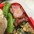 スナップえんどうとベーコンソテー