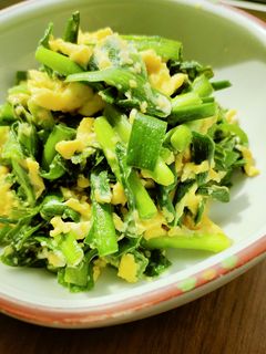 ニラの卵とじ〜みそ味-レシピのメイン写真