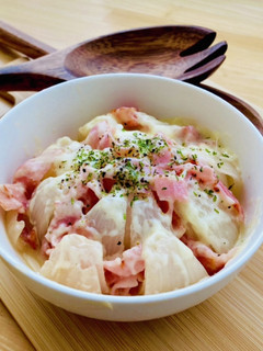 簡単!新玉ねぎとベーコンのレンジ蒸し-レシピのメイン写真