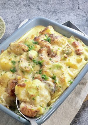 春野菜満載ベーコンとそら豆の豆乳グラタン-レシピのメイン写真