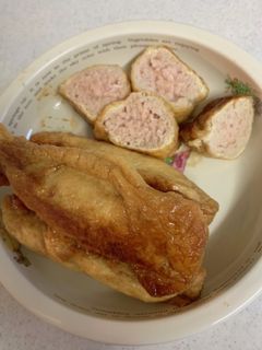 鶏ひき肉と豆腐の油揚げロール煮-レシピのメイン写真