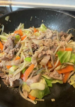 パンチェッタを使った洋風野菜炒め-レシピのメイン写真