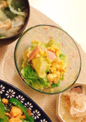 3分でできる春キャベツと卵のサラダ-レシピのメイン写真
