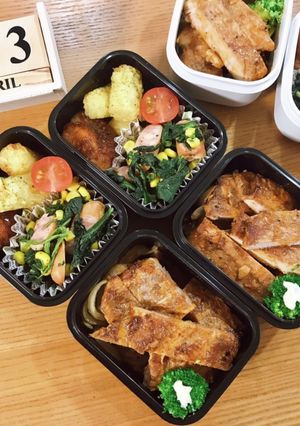 ポークステーキ弁当 22/4.13-レシピのメイン写真