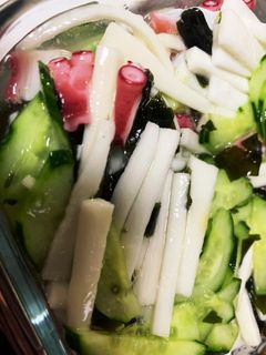 蛸.胡瓜.ワカメ.山芋の酢の物-レシピのメイン写真