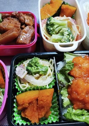 高校生息子、旦那、娘弁当(4/15)-レシピのメイン写真