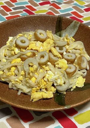 超簡単☆かき玉竹輪煮込み焼きうどんです♪-レシピのメイン写真