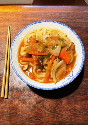 豆板醬味噌味♡♡野菜煮込みうどん-レシピのメイン写真
