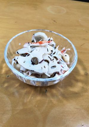 蓮根と茹で大豆のゆかり酢和え-レシピのメイン写真