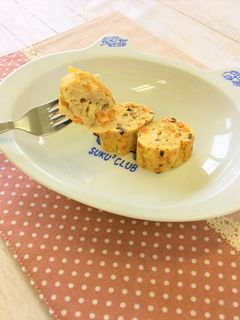 【離乳食後期】ツナとひじきの卵焼き-レシピのメイン写真