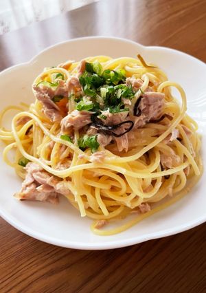 簡単和えるだけ!ツナマヨと塩昆布のパスタ-レシピのメイン写真