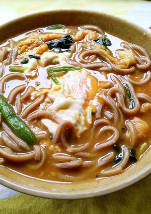 油揚げ、ほうれん草入りカレー南蛮そば♪-レシピのメイン写真