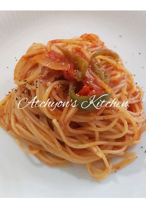 簡単！ツナとトマトのスパゲッティ-レシピのメイン写真
