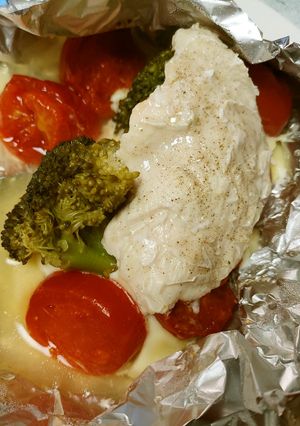 ホイルで！鶏むね肉のチーズ蒸し-レシピのメイン写真