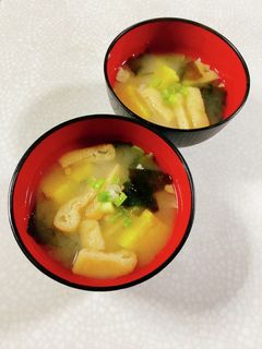 さつまいもと油揚げの味噌汁-レシピのメイン写真