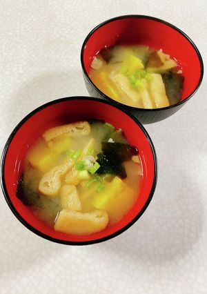 さつまいもと油揚げの味噌汁-レシピのメイン写真