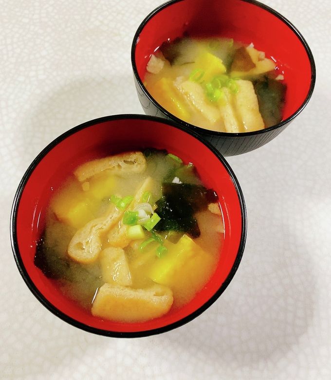 さつまいもと油揚げの味噌汁-レシピのメイン写真