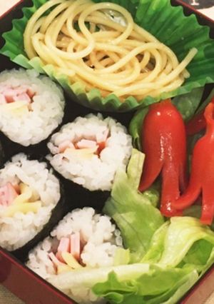 【残りご飯で】子供に♥ハムチーズ海苔巻き-レシピのメイン写真