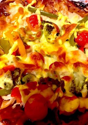サラダチキンdeクリスピー照り焼きピザ-レシピのメイン写真