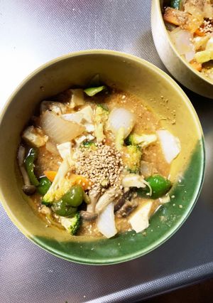 レンジ肉無豆腐簡単プルコギ味野菜炒め-レシピのメイン写真