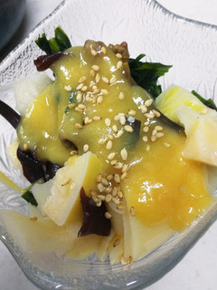 たけのこ、きくらげの、からし酢味噌あえ-レシピのメイン写真