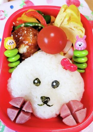 キャラ弁☆憧れのふわふわ真っ白プードル☆-レシピのメイン写真