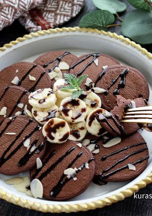 こめココでダブルチョコバナナパンケーキ-レシピのメイン写真