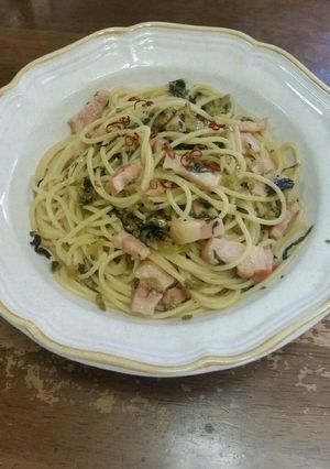 高菜とベーコンの簡単パスタ-レシピのメイン写真