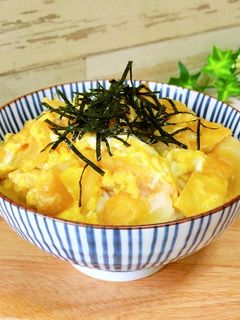 お父ちゃんの油あげ&玉ねぎで玉子丼♪-レシピのメイン写真