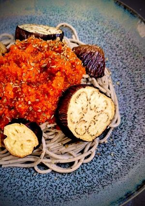エスニック風ボロネーゼ×蕎麦-レシピのメイン写真