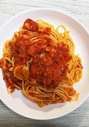毎日でも飽きないトマトソースパスタ-レシピのメイン写真