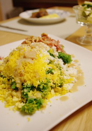 菜の花で❤ミモザ風サラダ-レシピのメイン写真