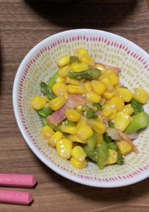 アスパラとコーンの和風ベーコン焼き-レシピのメイン写真