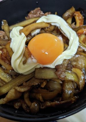 豚肉と、ごぼうのきんぴら風どんぶり-レシピのメイン写真