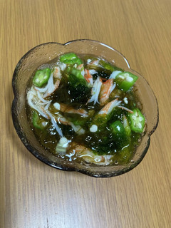調味料ナシ!カニカマとオクラのもずく和え-レシピのメイン写真