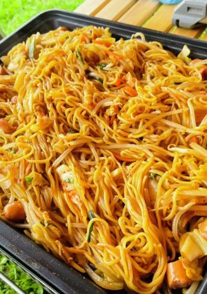 キャンプでキムチ焼きそば　焼き上手さん-レシピのメイン写真