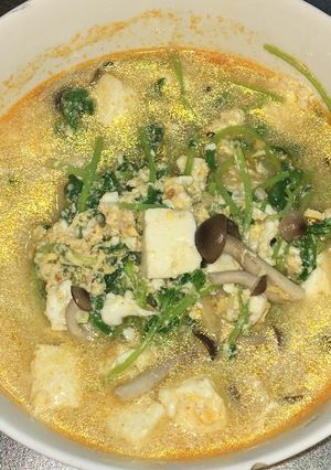 豆苗と豆腐の卵のピリ辛中華スープ-レシピのメイン写真