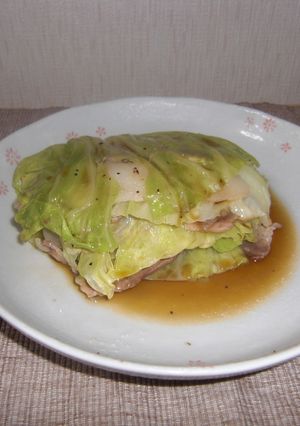 レンジで☆キャベツと豚肉の重ね蒸し-レシピのメイン写真
