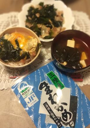 三陸産わかめの親子丼-レシピのメイン写真