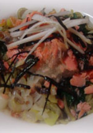 お茶スパ＆鮭で和の香り♪お茶漬け風パスタ-レシピのメイン写真