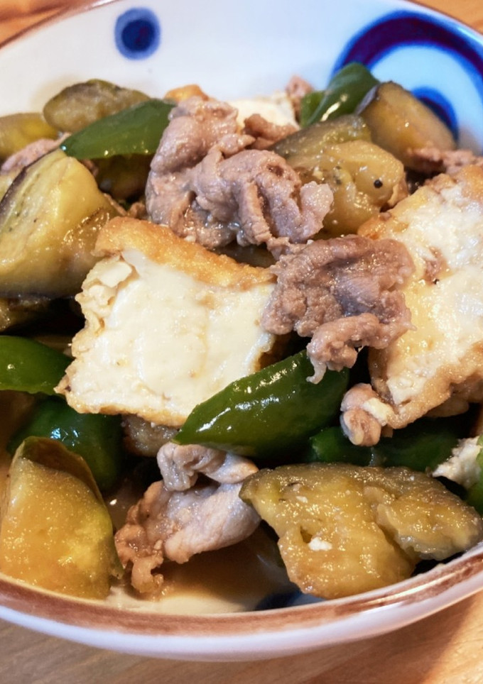 簡単☆豚肉となすとピーマンと厚あげ煮-レシピのメイン写真
